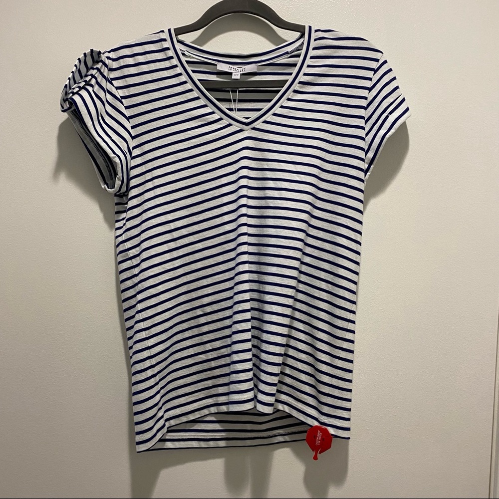 NWT Derek Lam 10 Crosby | White & Navy Blue Stripes 100% Cotton Shirt, XS